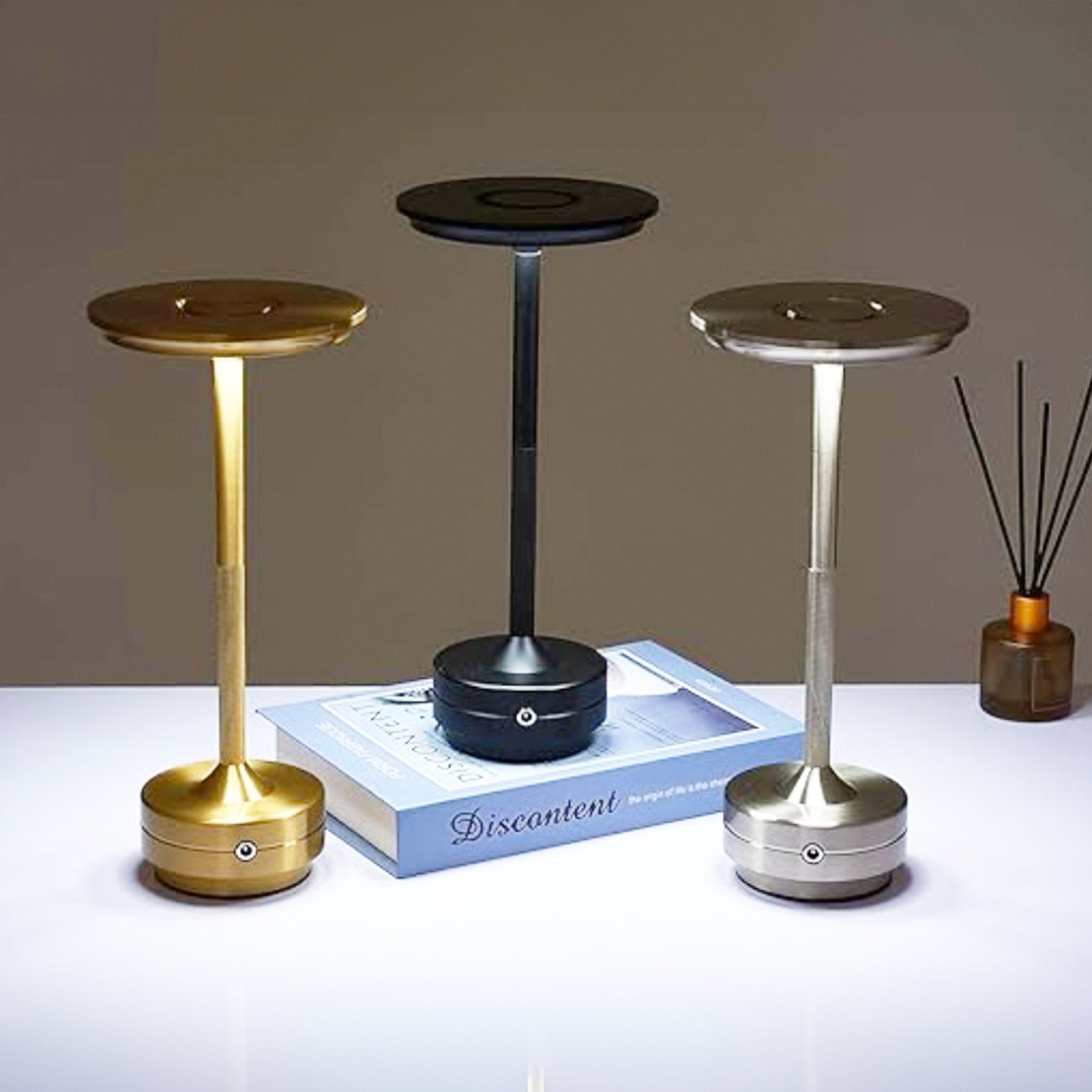 Halo Table Lamp • Black • Rechargeable Battery • 2 Pack - Table Lamp - Haus of Interiors