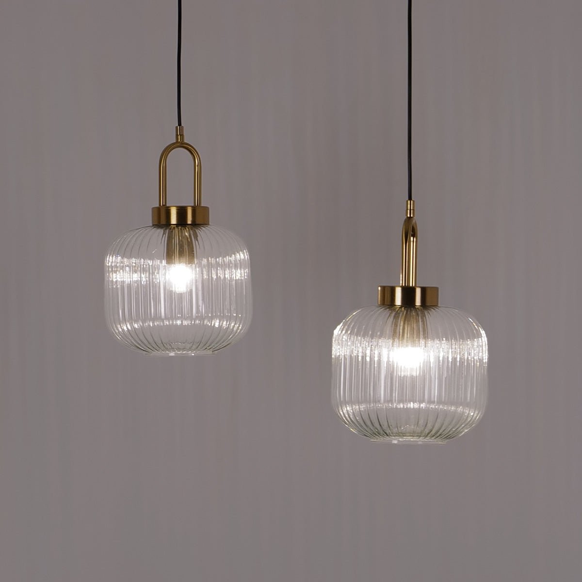 Italian Glass Ceiling Pendants • Clear • 2 Pack - Ceiling Light - Haus of Interiors