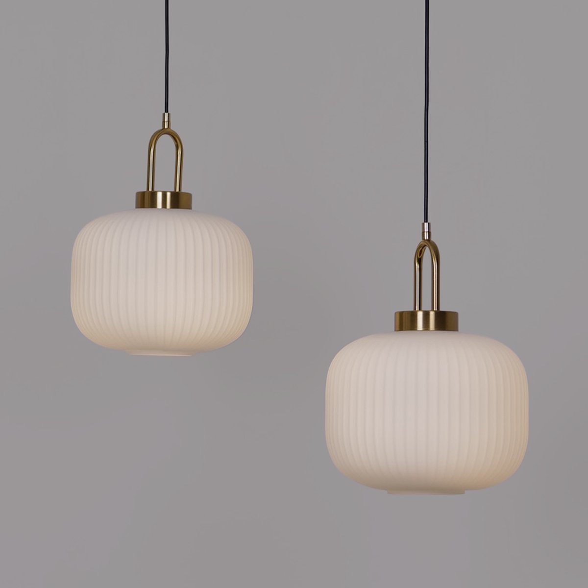 Italian Glass Ceiling Pendants • White • 2 Pack - Ceiling Light - Haus of Interiors