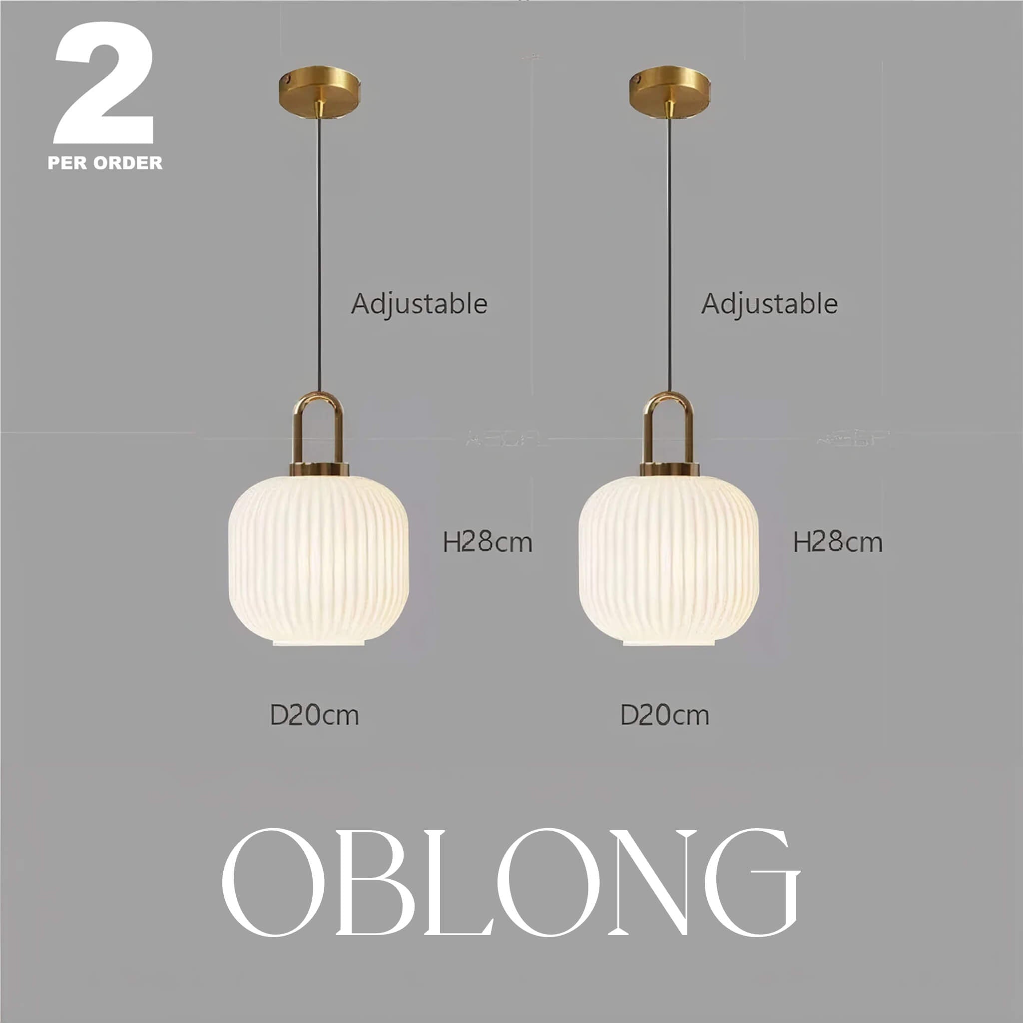 Italian Glass Ceiling Pendants • White • 2 - Pack - Ceiling Light - Haus of Interiors