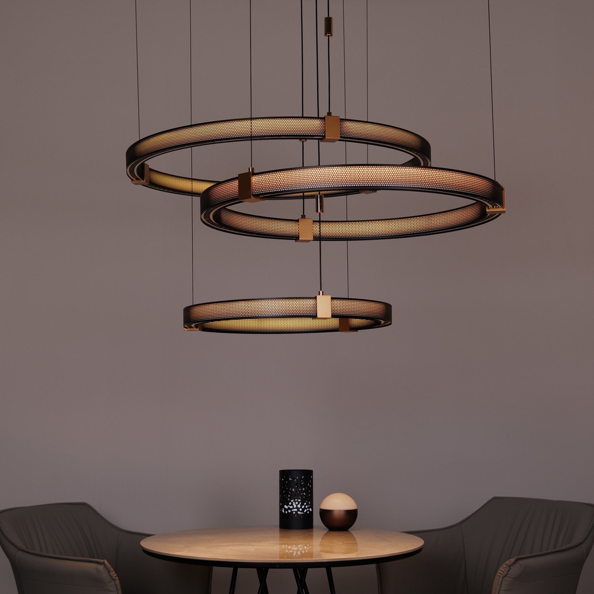 Matrix Rings Chandelier - Ceiling Light - Haus of Interiors