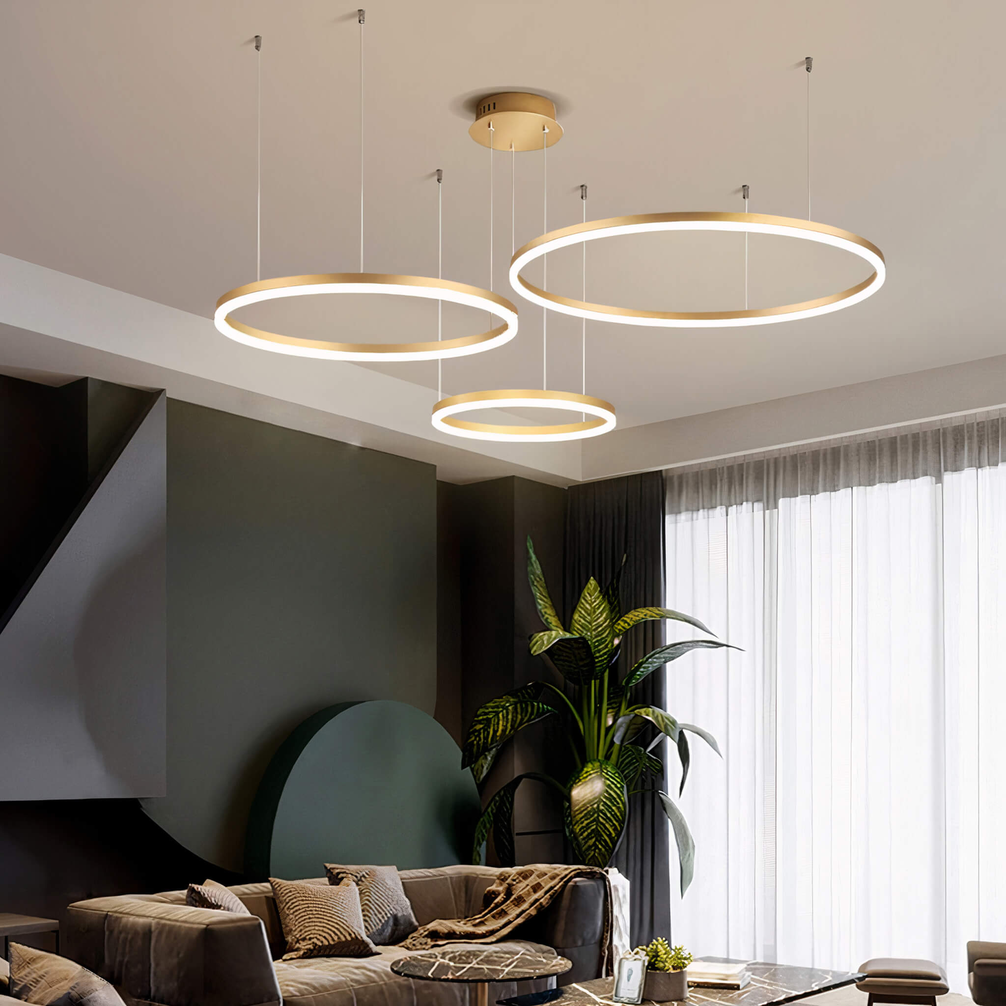 Nordic Rings Ceiling Chandelier - 0 - Haus of Interiors