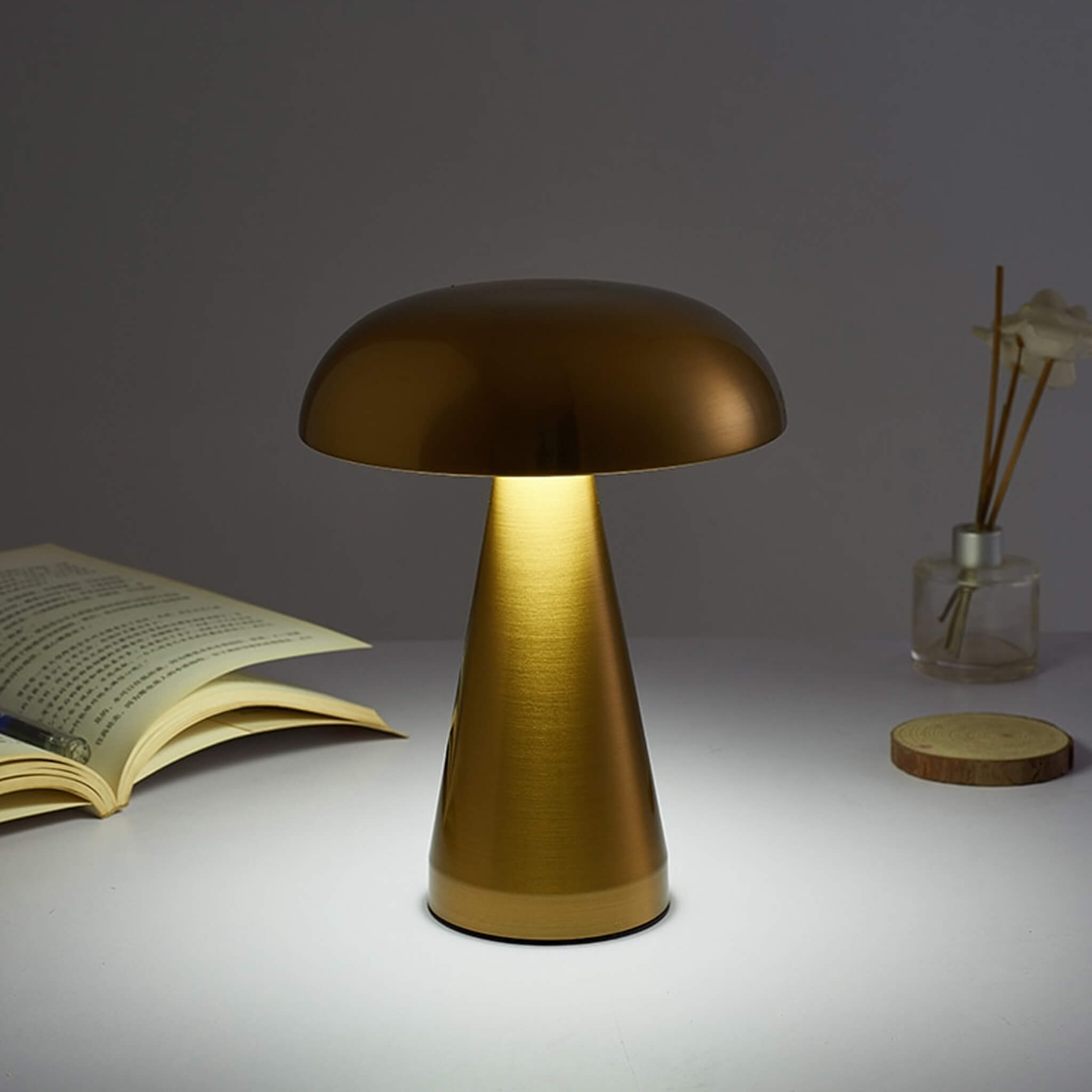 Porcini Table Light • Gold •  Rechargeable Battery • 2 - Pack - Table Lamp - Haus of Interiors